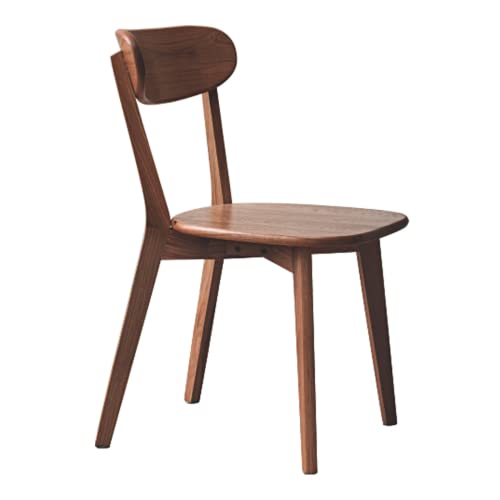 Solid Oak Wood Dining Chairs for Kitchen and Dining Room (1, Walnut)